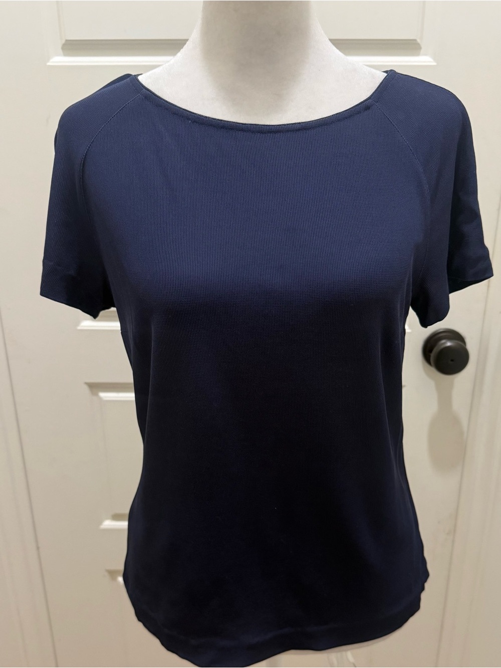 Vintage 90’s Missoni Knit Short Sleeve Top. Navy. Size Medium.